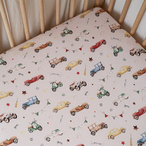 Vintage Cars Fitted Cot Sheet