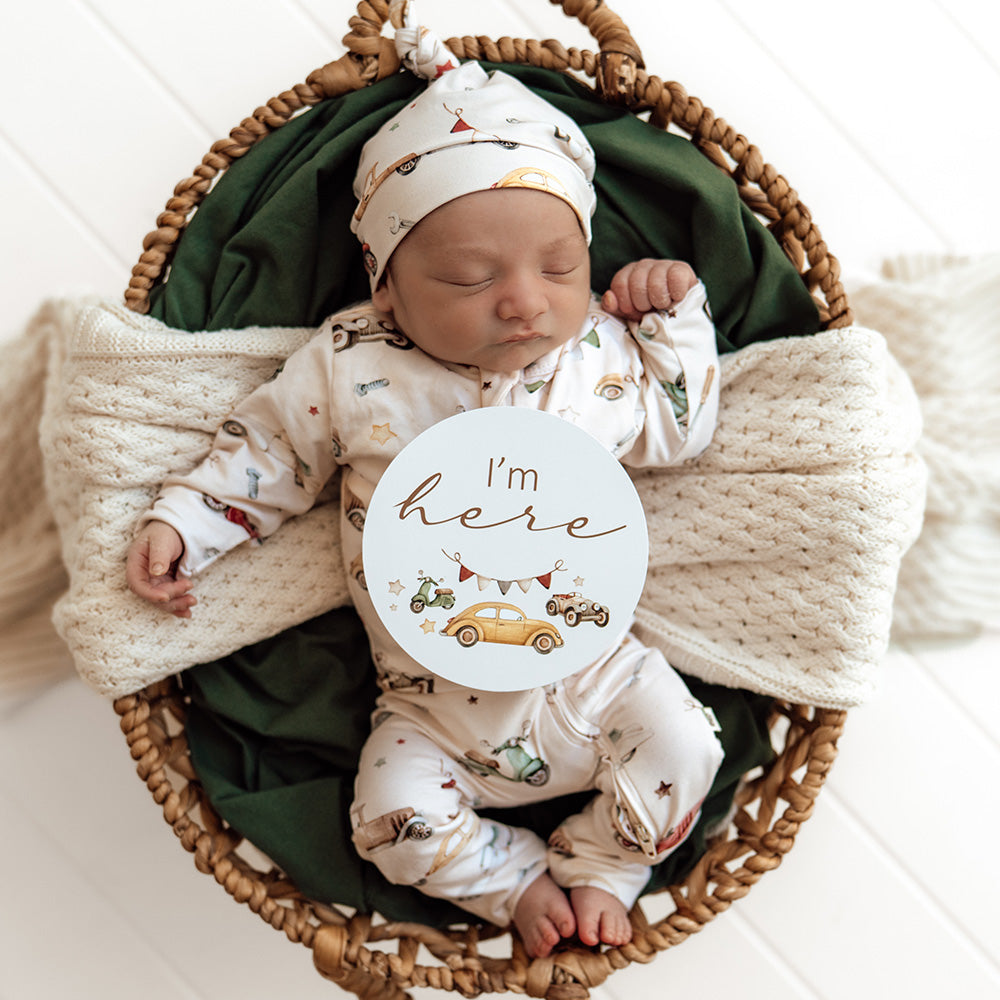 Vintage Cars & Bronze Reversible Milestone Cards