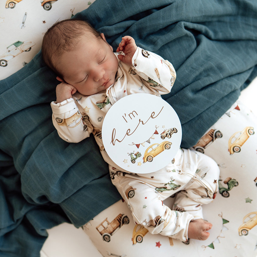 Vintage Cars & Bronze Reversible Milestone Cards