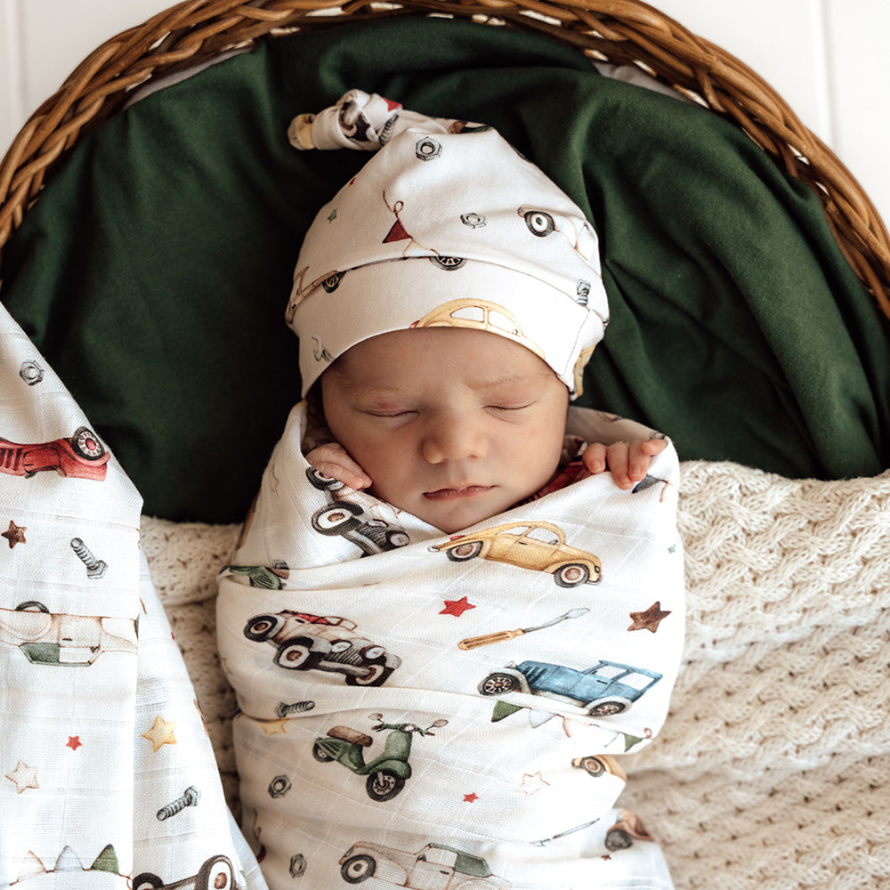 Vintage Cars Muslin Wrap