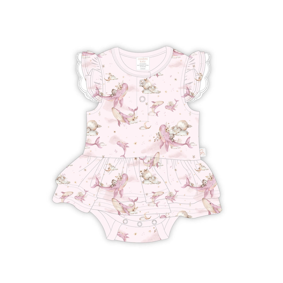 Whimsical Whale Bodysuit Dress