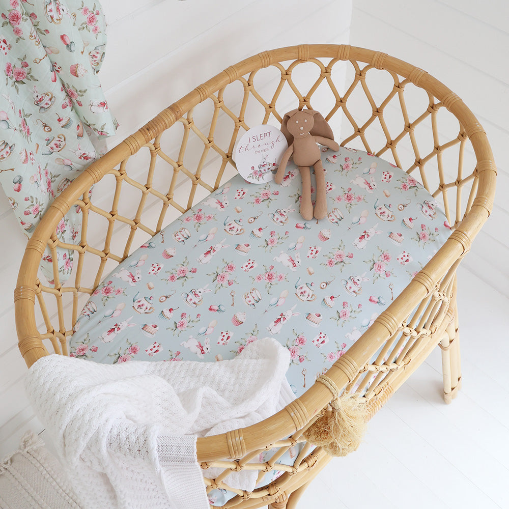 White Rabbit Bassinet Sheet/Change Pad Cover