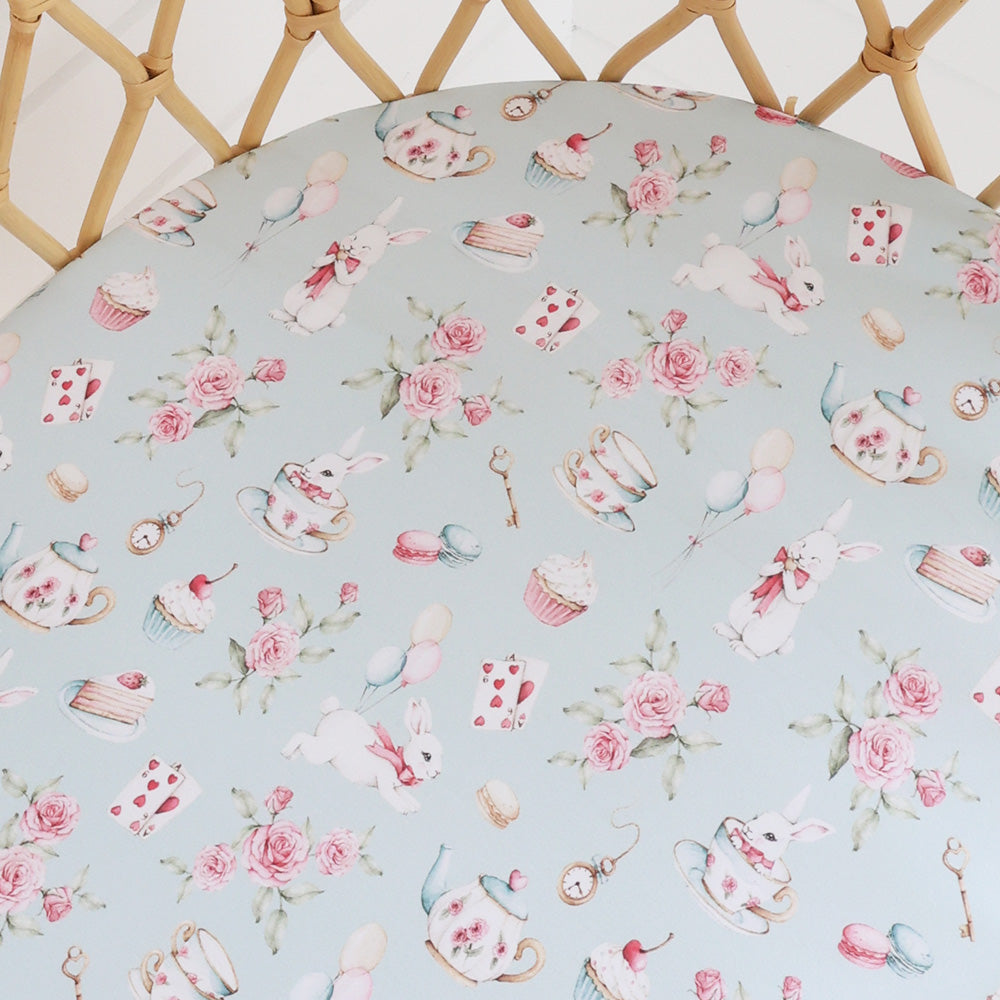 White Rabbit Bassinet Sheet/Change Pad Cover