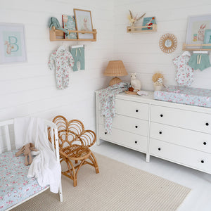 White Rabbit Bassinet Sheet/Change Pad Cover