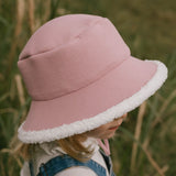 Rib Fleece Lined Bucket Hat (Rosewood)