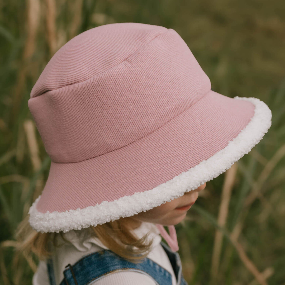 Rib Fleece Lined Bucket Hat (Rosewood)