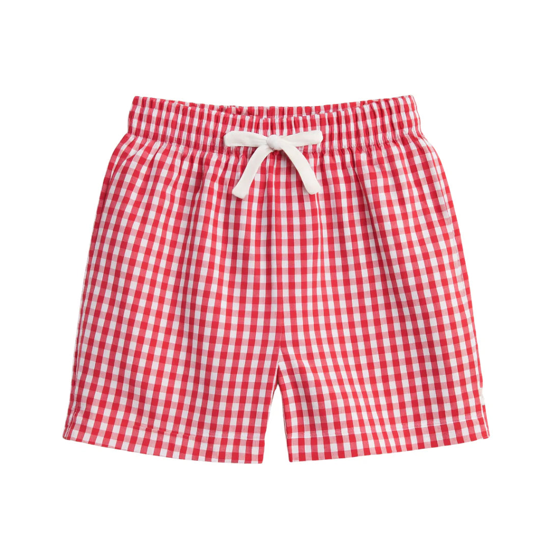 Red Plaid Check Shorts