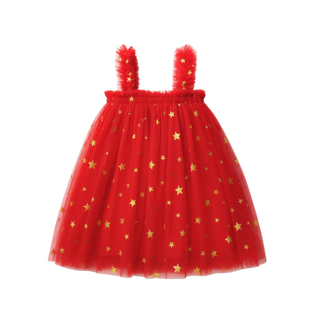 Red Stars Christmas Tulle Dress