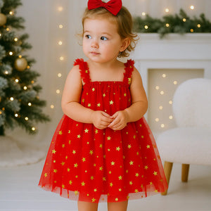 Red Stars Christmas Tulle Dress