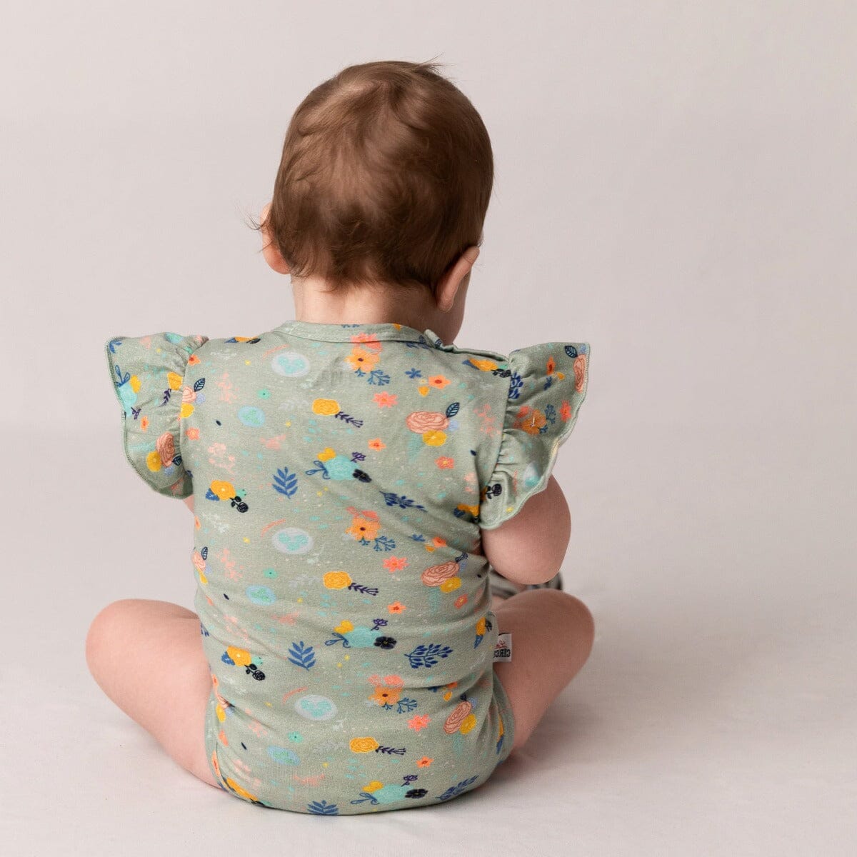 Floral SS Flutter Bodysuit (Sage)