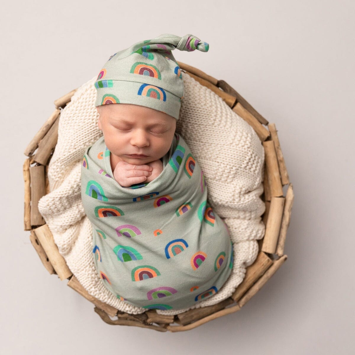 Rainbow Swaddle Wrap (Sage)
