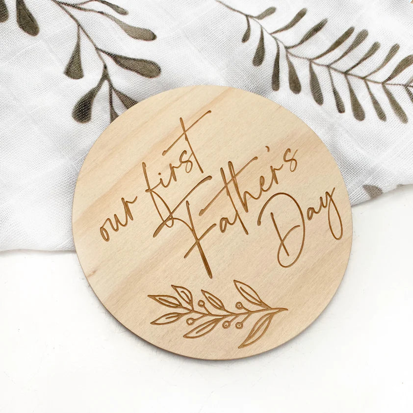First Fathers Day - Wooden Milestone Plaque