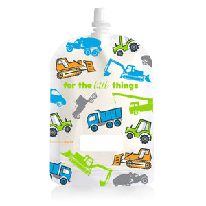 Reusable Food Pouch - Baby & Toddler Kit (Trucks)