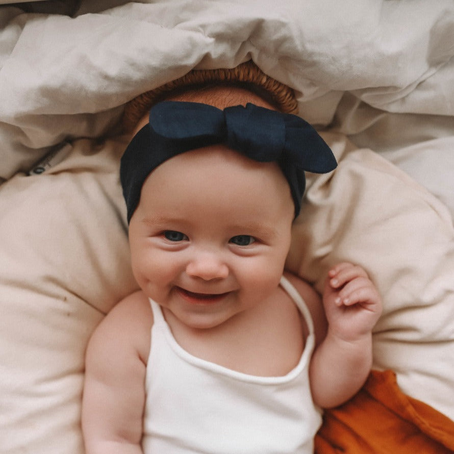 Navy Topknot Headband
