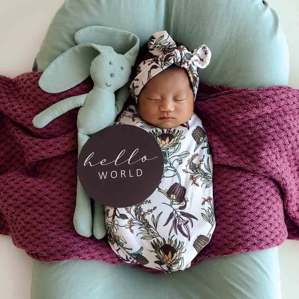 Banksia Snuggle Swaddle & Topknot