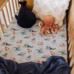 Whale Fitted Cot Sheet