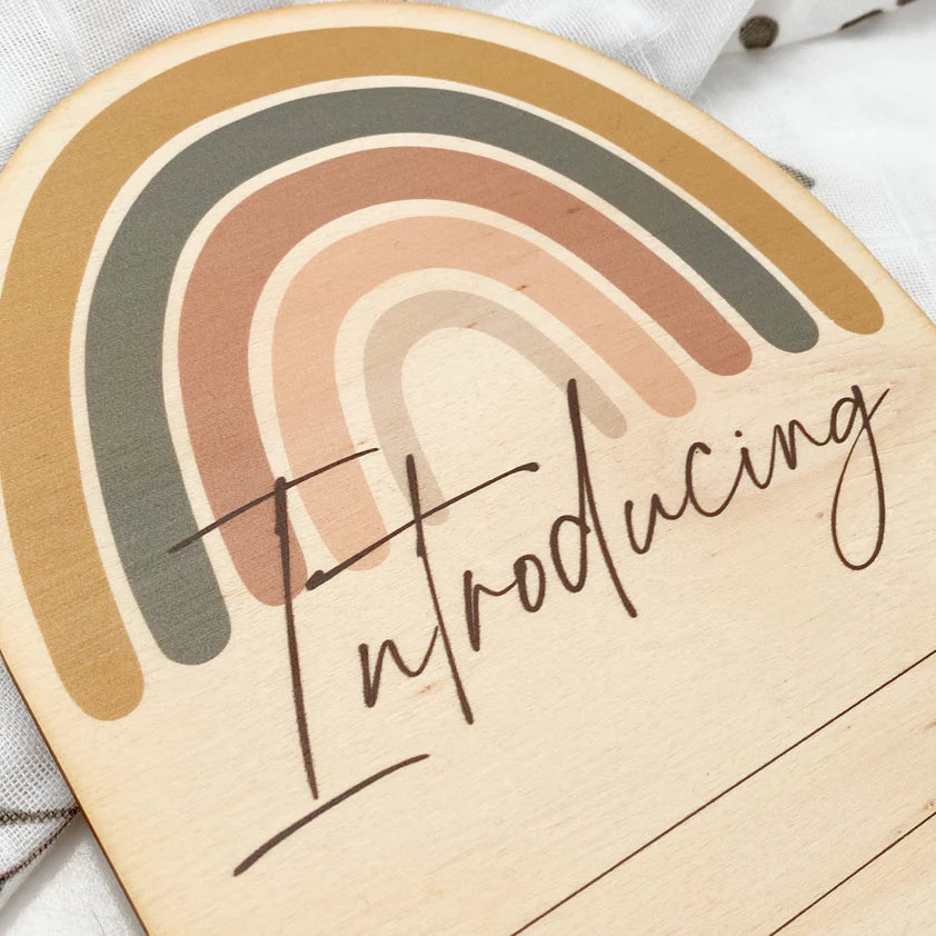 Baby Record Announcement Plaque - Rainbow