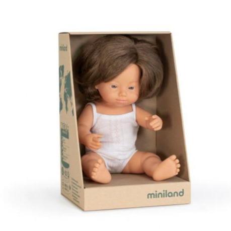 Brunette Down Syndrome Doll Caucasian Girl