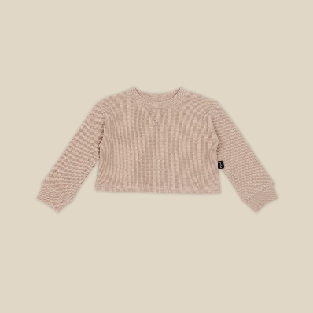 Biscuit Waffle Cropped Sweater
