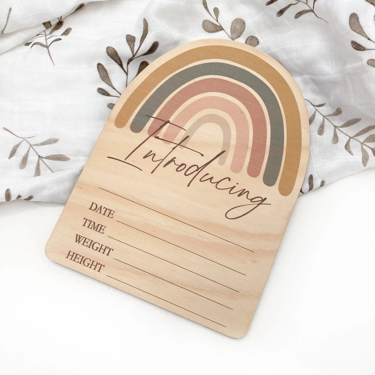 Baby Record Announcement Plaque - Rainbow