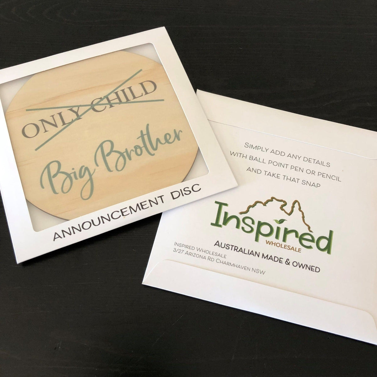 Wood Disc - Only Child to Big Brother