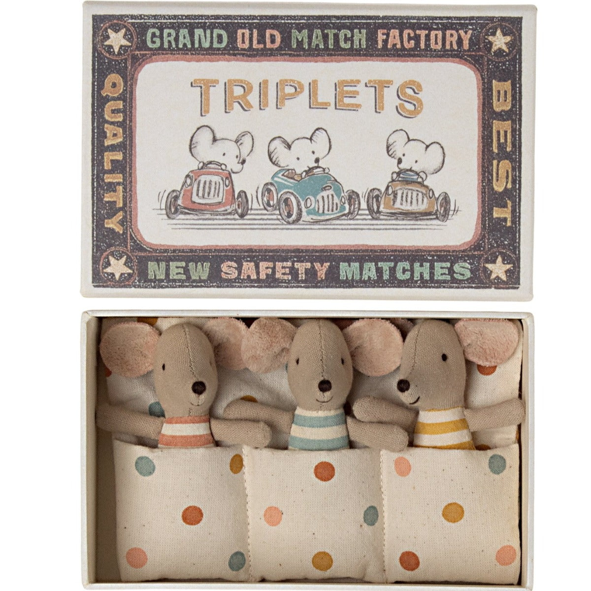 Triplets Baby Mice in Matchbox