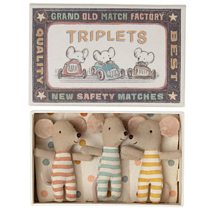 Triplets Baby Mice in Matchbox