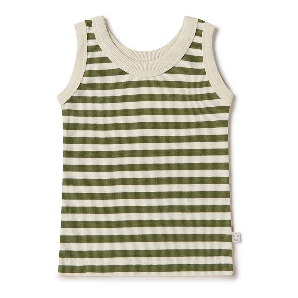 Olive Stripe Singlet