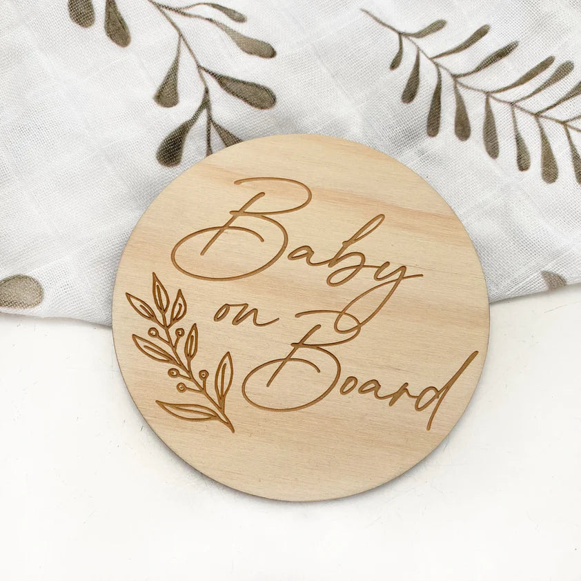 Baby On Board - Wooden Announcement Plaque