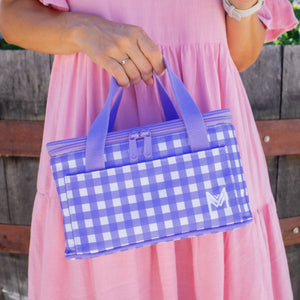 Insulated Cooler Bag (Purple Gingham)