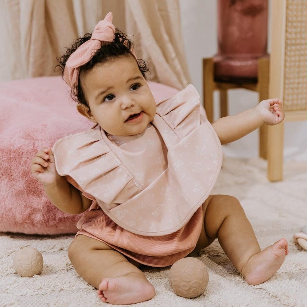 Dusty Rose Frill Snuggle Bib