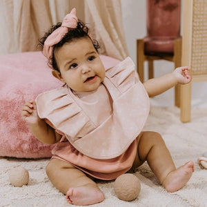 Dusty Rose Frill Snuggle Bib