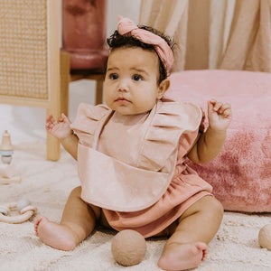 Dusty Rose Frill Snuggle Bib