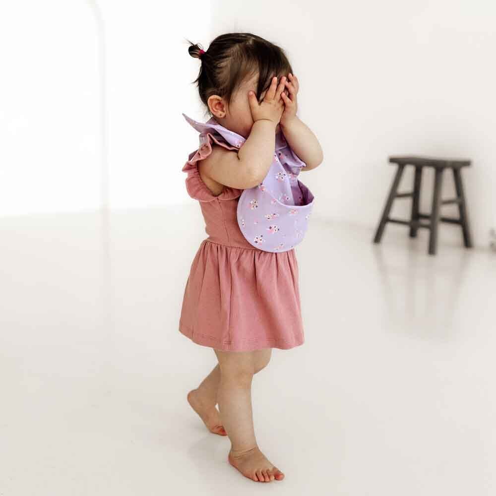 Lilac Bloom Frill Snuggle Bib