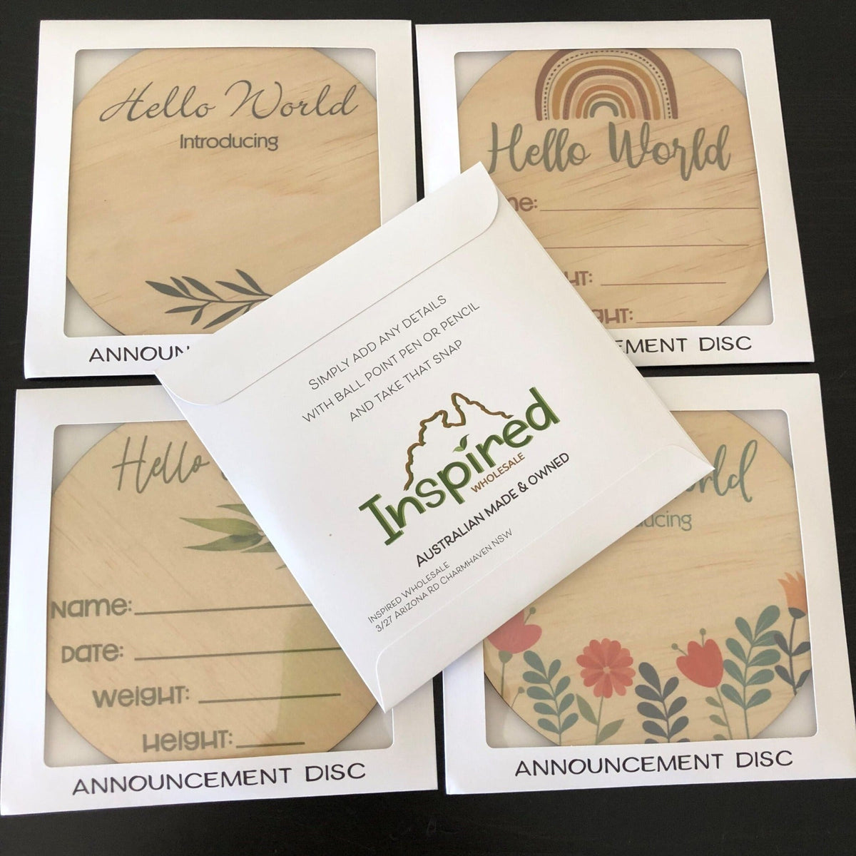 Birth Announcement Disc - Rainbow