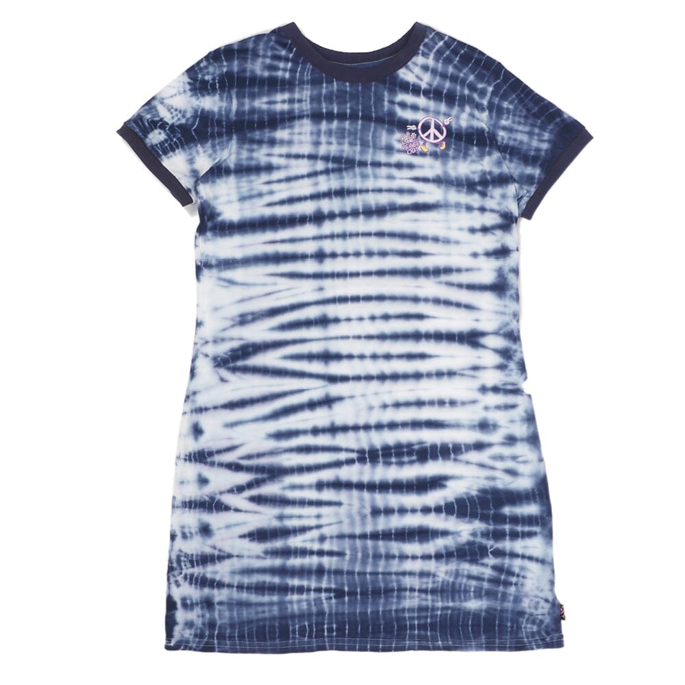 Peace Out Tie Dye Ringer Dress (Tiger)