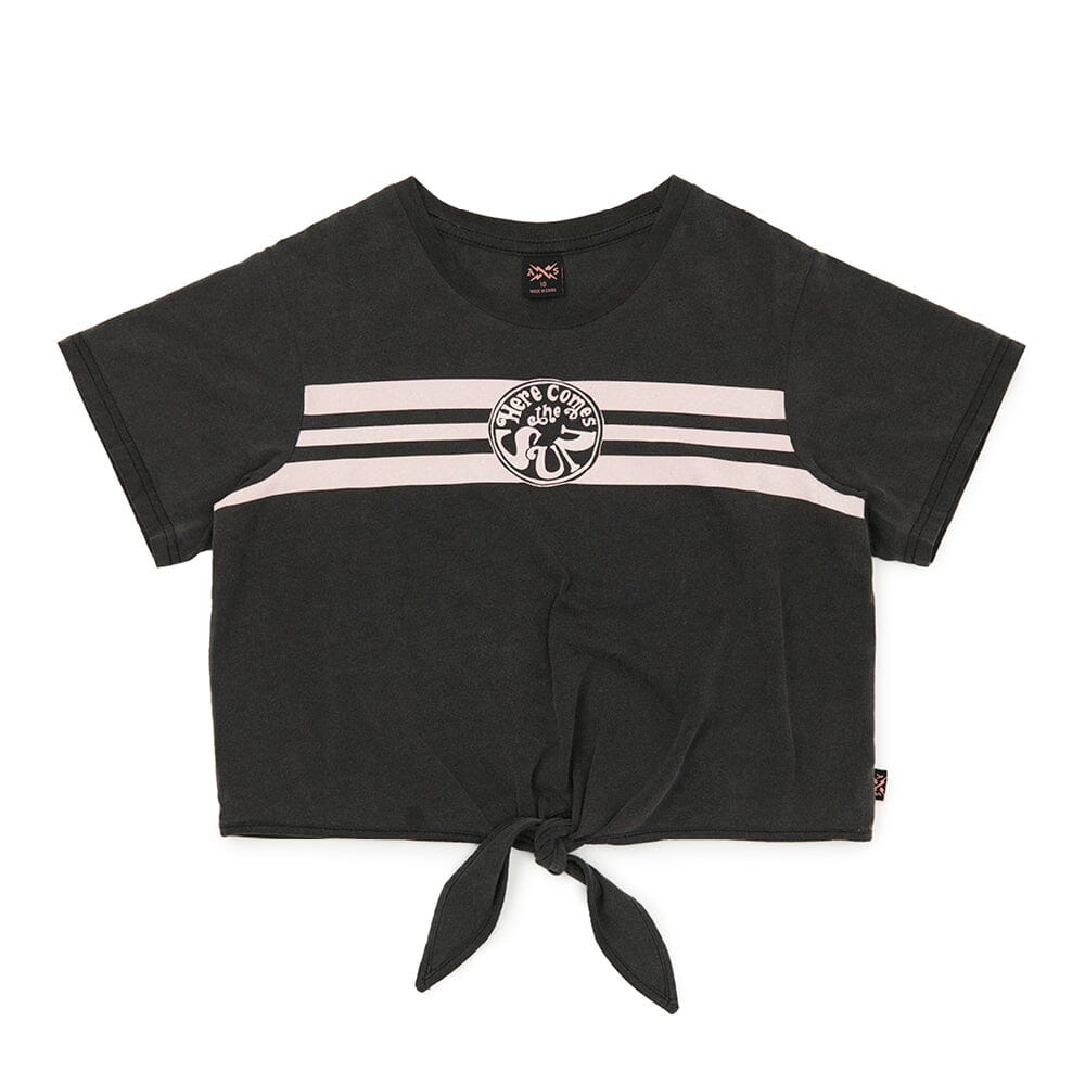 Here Comes Tie Tee (Washed Black)