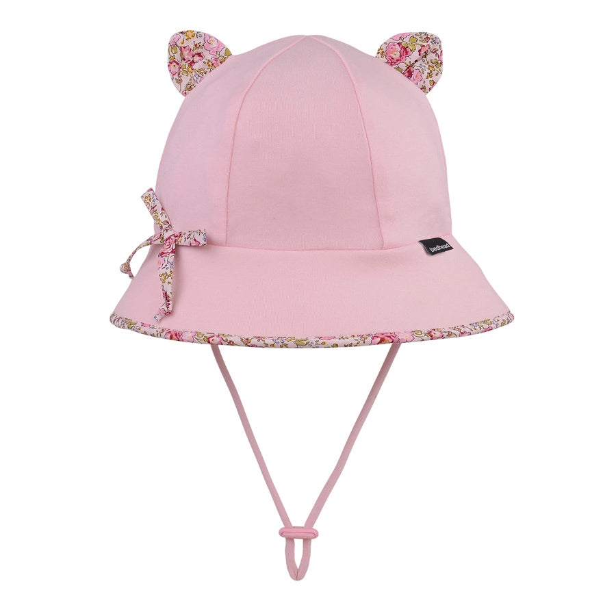 Paisley Trimmed Kitty Toddler Bucket Hat (Blush)