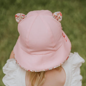 Paisley Trimmed Kitty Toddler Bucket Hat (Blush)