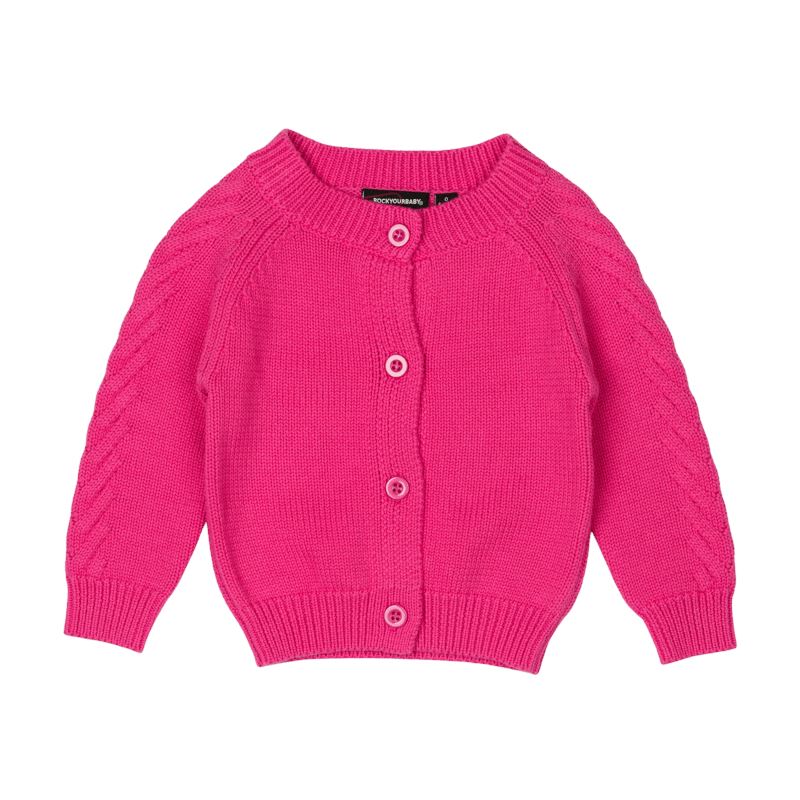 HOT PINK BABY KNIT CARDIGAN