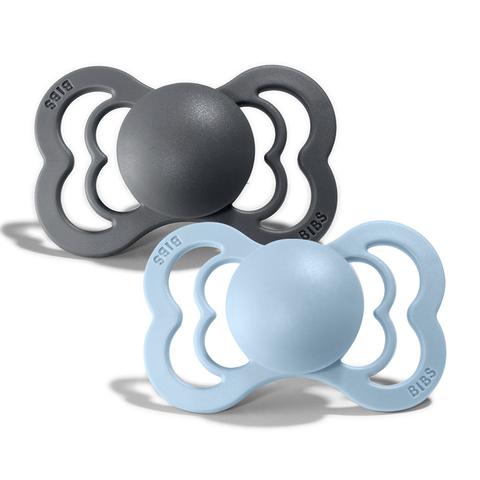 BIBS Supreme Silicone Pack (Iron/Baby Blue)