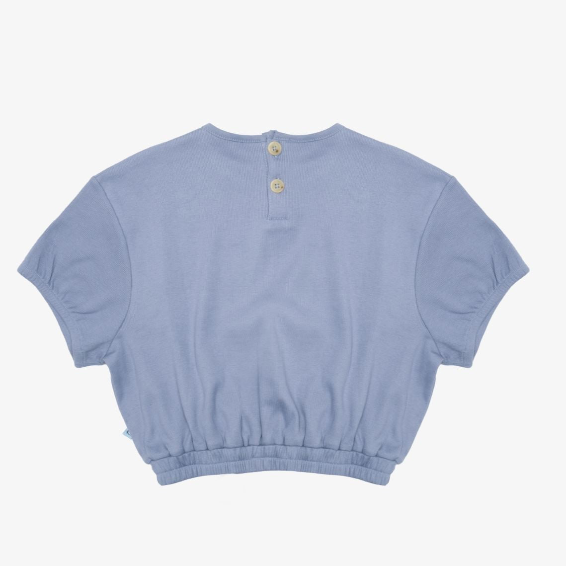 Elastic Waist SS Blue Rib Tee