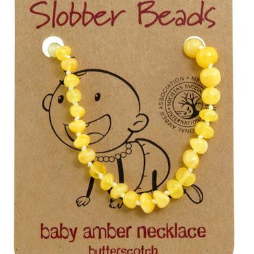 Amber Baby Teething Necklace (Butterscotch Oval)