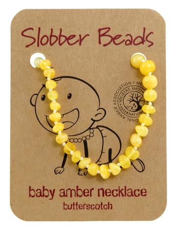 Amber Baby Teething Necklace (Butterscotch Oval)