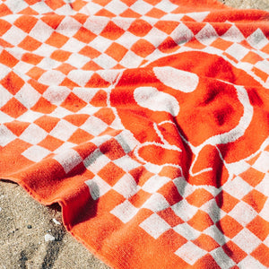 Checker Smiley Flat Beach Towel