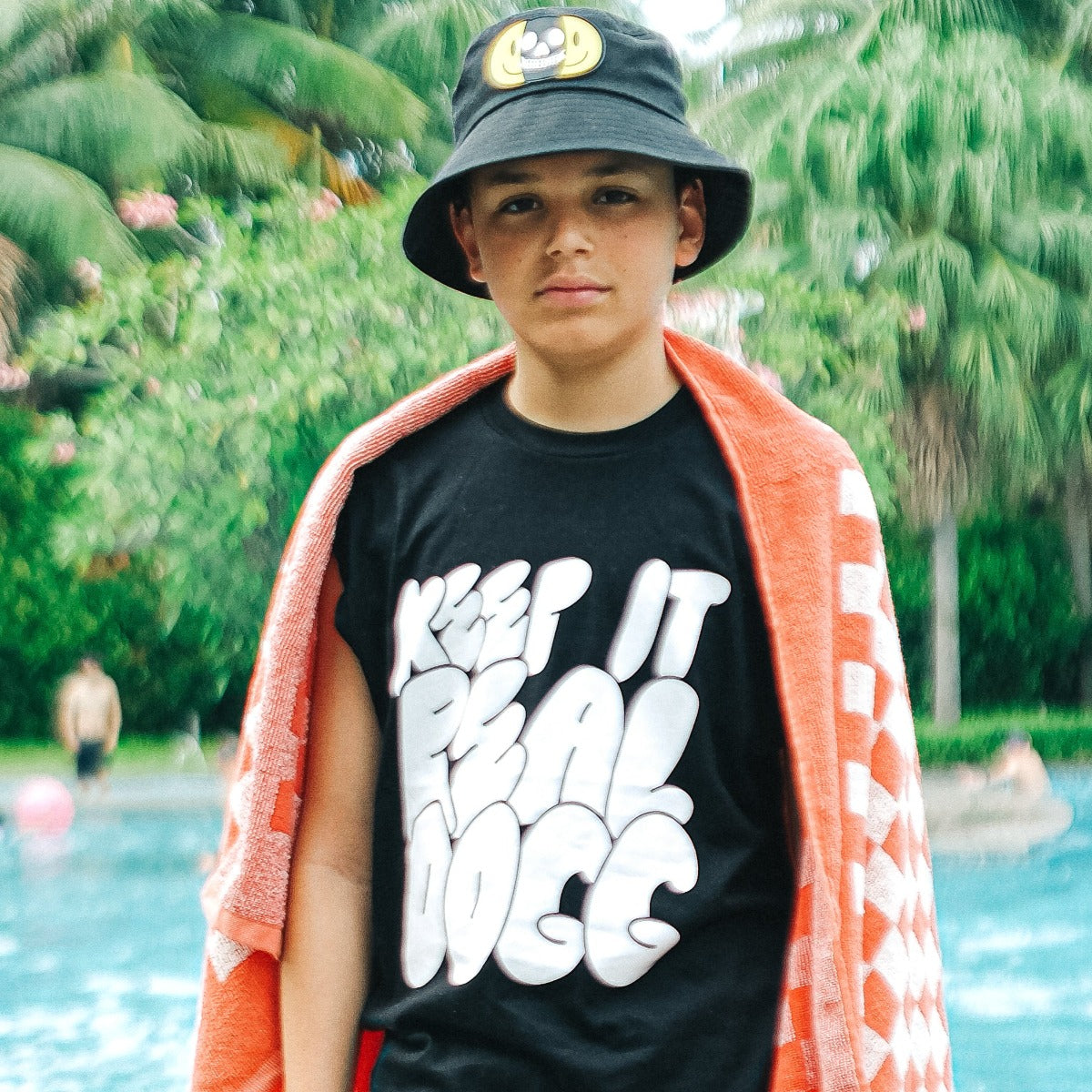 Checker Smiley Flat Beach Towel