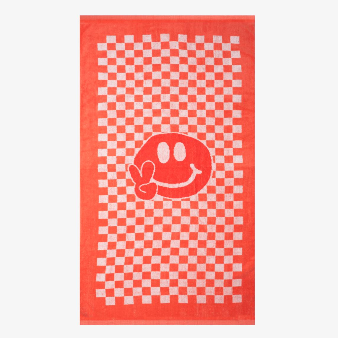 Checker Smiley Flat Beach Towel