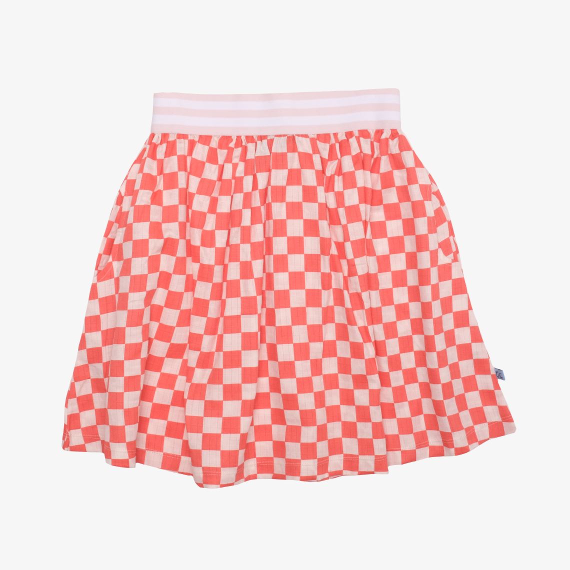Elastic Waist Checker Skirt