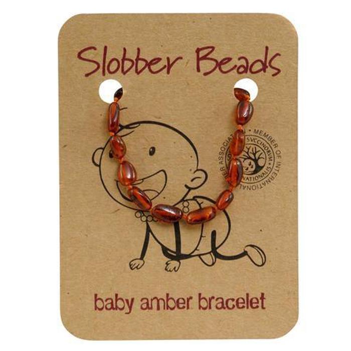 Amber Baby Teething Bracelet (Cognac Oval)