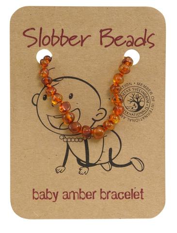 Amber Toddler Teething Bracelet (Cognac Round)